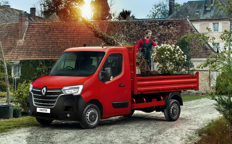 Renault Master tipper conversion transporting trees